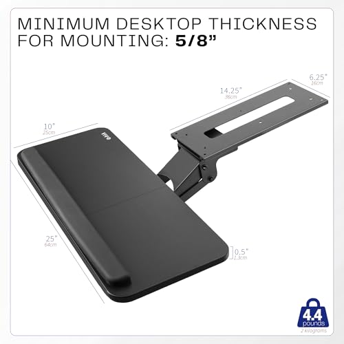 VIVO Adjustable Computer Keyboard & Mouse Platform Tray Ergonomic Under Table Desk Mount Drawer Underdesk Shelf (MOUNT-KB03B)