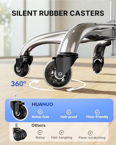 HUANUO Ergonomic Office Chair with 6D Armrest, Seat Depth Adjustment, Lumbar Support, Quiet Rubber Caster, High Back Mesh Gaming Chair with 3D Headrest, Big and Tall Desk Chair for Home Office, Black