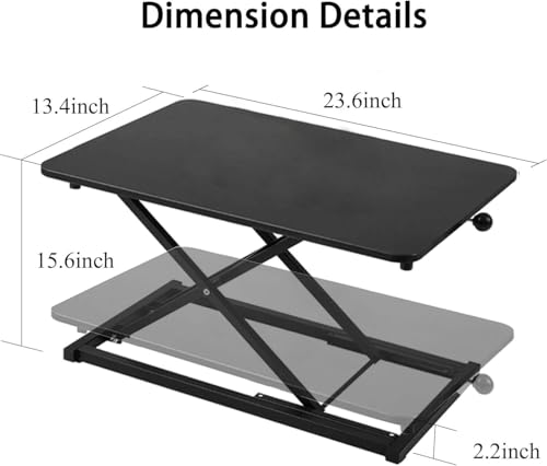 Raathionty Adjustable Height Standing Desk Converter, Keyboard Riser for Stand Up Desk Riser, Computer Keyboard Stand for Desktop, Computer Workstations for Home Office