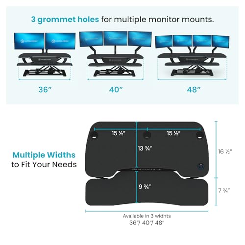 VERSADESK Electric Standing Desk Converter, 48 Inch PowerPro Height-Adjustable Sit Stand Desktop Riser, Keyboard Tray, USB Charging Port, 48" W X 24" D, Black