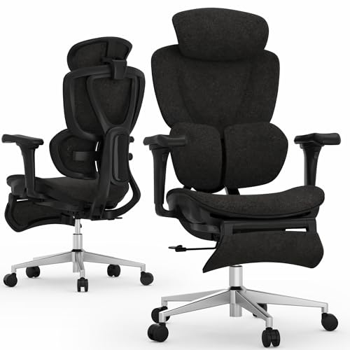 FLEXISPOT Sentinel Ergonomic Gaming Chair with 3-Year Warranty Dual-Wing Adaptive Lumbar 3D Armrests 120° 3-Position Recline Height-Adjustable Backrest Premium Computer Desk Chair for Home & Office