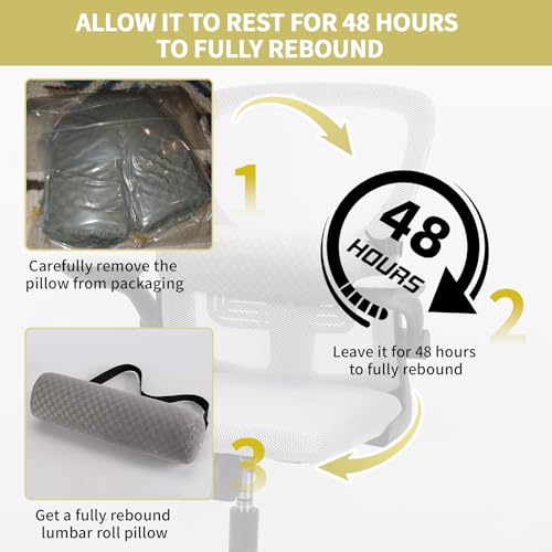 Lumbar Roll Pillow for Lower Back, Lumbar Support Foam Roll Cushion with Pillowcase and Upgraded Strap for Office, Chair, Car, Seat Pain Relief & Improving Posture (Light Grey, Short-11*4.3'')