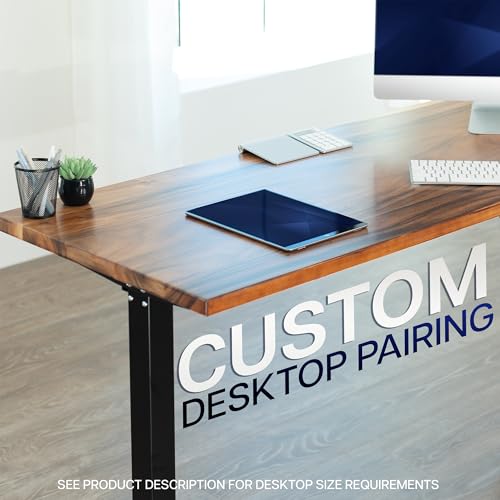 VIVO Medium Electric Single Motor Height Adjustable 3-Leg Corner Desk Standing Frame, Holds up to 225 lbs, Sit Stand L-Shaped Motorized Legs Only, Black, DESK-E355B
