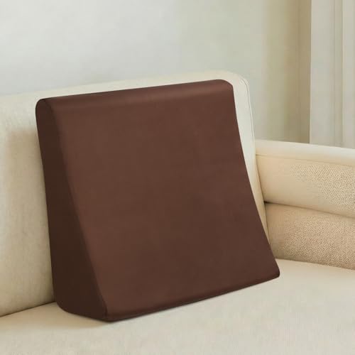 Vekkia Lumbar Support Pillow for Recliner, Ergonomic Back Support for Couch – Improve Posture, Relieve Back Pain for Long Sitting & Elderly, for Armchair & Sofa, Removable Cover, Brown