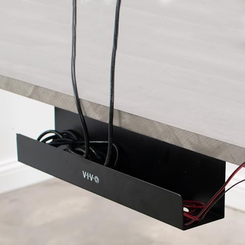 VIVO Under Desk 17 inch Cable Management Tray, Power Strip Holder, Cord Organizer, Wire Tamer for Office and Home, Black, DESK-AC06-1C