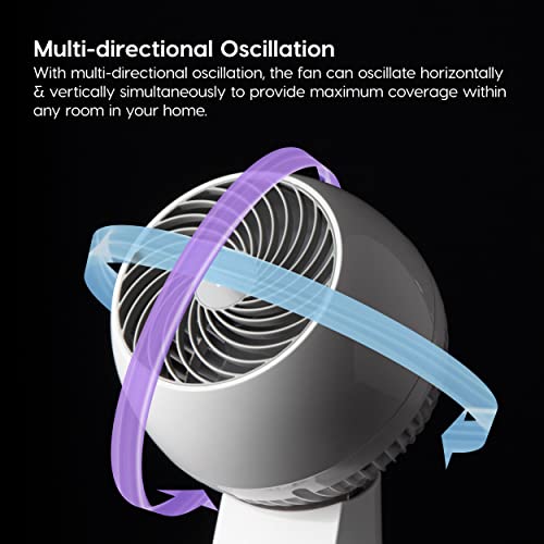 IRIS USA WOOZOO Desk Fan with Remote, Oscillating Table Air Circulator, 3 Speeds, 74ft Max Air Distance, Adjustable Tilt, Quiet Motor, Small Fan for Bedroom, Office, Dorm, White