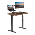 Vari ComfortEdge 40x26 Inch Adjustable Standing Desk – Small Electric Sit Stand VariDesk for Apartment, Bedroom, or Home Office + Beveled Edge, Tool-Free Assembly (Walnut)