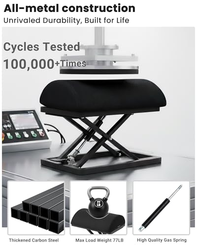 Wikabex Truly Infinite Height Adjustable Footrest｜No Bending Needed—Foot Step-to-Adjust｜2.7"-13.1" Height｜Washable｜Foot Rest Stool for Under Desk at Work, Office/Home/Gaming/Study Desk Essentials