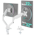 WALI Dual Monitor Stand, Adjustable Arm Monitor Mount for 2 Monitors up to 32 Inch,19.8lbs Capacity (GSMP002W), White by WALI