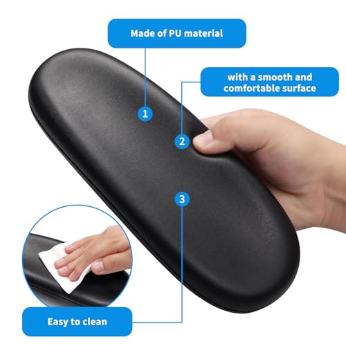 Fardtry Office Chair Armrest Replacement, PU Arm Pads Caps, Fit to Most Chairs with 4" Mounting Hole Distance, 1 Pair