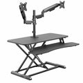 VIVO 36 inch Standing Desk Converter with Dual Monitor Mount for up to 32 inch Screens, Height Adjustable Riser with Mechanical Spring Arms, Black, DESK-KIT-036K2K