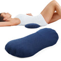 COMFYTHERA Lumbar Support Pillow for Sleeping Memory Foam Lumbar Support Cushion for Lower Back Pain Relief, Back Support Bed Pillow Waist Support (Dark Blue, Large)