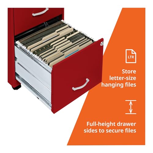 Lorell LYS SOHO File/File Mobile File Cabinet, Red
