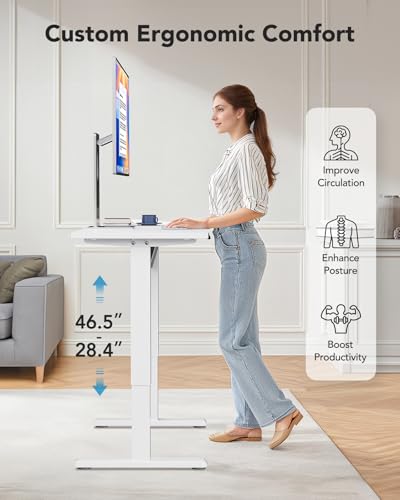 HUANUO 32 inches Dual Monitor Stand & HUANUO Electric Small Standing Desk