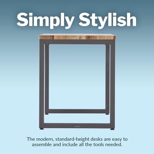 Vari Table 48x24 - Modern Computer Desk with Durable Laminate Finish and Slim Legs - Ideal for Gaming, Home, or Office - Stand-Alone Workstation or Corner Side Table - Reclaimed Wood
