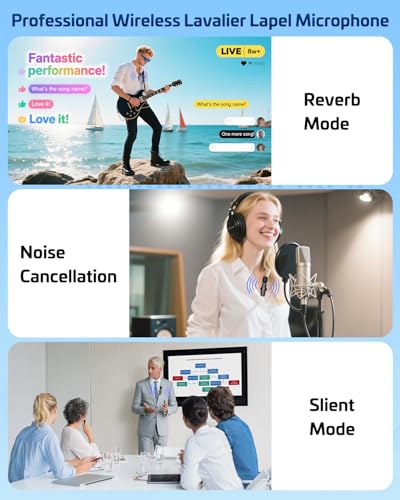HONGJIEYUAN Pink Wireless Lavalier Microphone for iPhone & Android - Mini Clip-On Mic with Noise Cancellation, 65ft Range, 8H Battery, USB-C/Lightning - for TikTok, YouTube, Podcast, Live Streaming