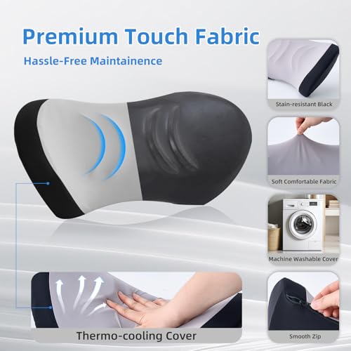 Lekewn Lumbar Support Pillow for Office Chair - Lumbar Pillow for Car - Ergonomic Lumbar Support Pillow for Car Back Support Cushion