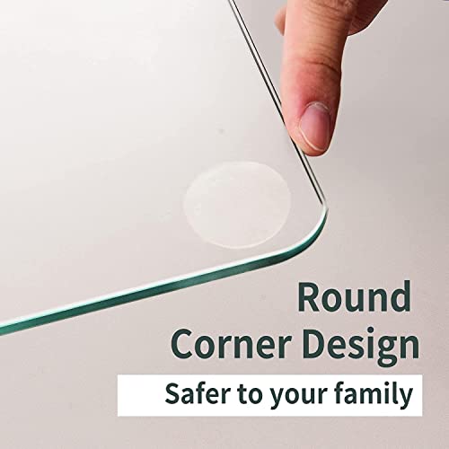 Easly 46" x 55" Chair Mat for Carpet - Office Chair Mat - Tempered Glass Floor Mat for Home/Office/Carpet Clear Computer Floor Mat - with 4 Anti-Slip Pads