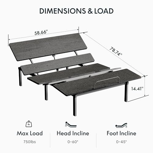 FLEXISPOT Adjustable Bed Frame Base Queen, Head and Foot Incline, Zero Gravity, One-Touch Flat, 2 Memory Settings, Wireless Remote, Flashlight, Whisper Quiet Durable Motor, Mattress Holder, S2E-PRO
