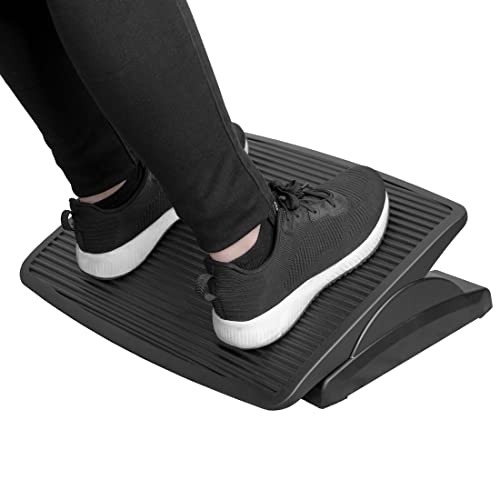 Mount-It! Under Desk Footrest, Adjustable Foot Rest Under Desk with 3 Tilt Positions, Large Non Slip Office Foot Rest with Massaging Surface, Ergonomic Foot Stool Under Desk for Home or Office