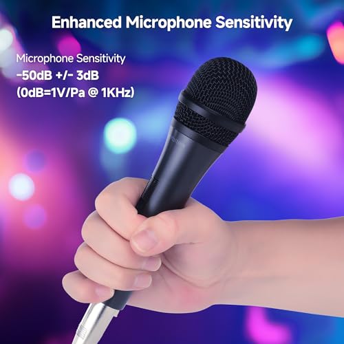 Cable Matters 2-Pack Cardioid Dynamic Vocal Microphones with 15 ft Cable, 6.35mm Wired Microphone for Singing/Singing Machine Karaoke Microphone