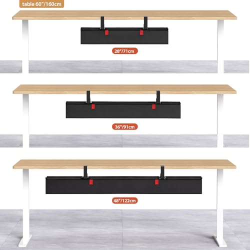 Univivi No Drill Under Desk Cable Management Tray, 36" Cord Organizer for Table, Clamp/Screw Mount Desk Cable Management, Premium Fabric Cable Management Tray for Office, Home