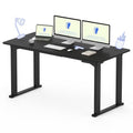 FLEXISPOT 4 Legs Standing Desk 63 x 28 Inch Electric Adjustable Height with Splice Board Home Office Sit Stand Up Desk, Black Top + Black Frame