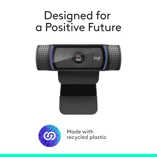Logitech C920x HD Pro PC Webcam, Full HD 1080p/30fps Video, Clear Audio, Light Correction, Works with Microsoft Teams, Google Meet, Zoom, Nintendo Switch 2’s New GameChat Mode, Mac/Tablet- Black