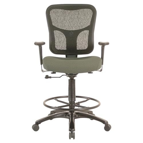 Tempur-Pedic TP8200 Ergonomic Fabric Mid-Back Drafting Stool, Olive (TP8200-OLIVE)