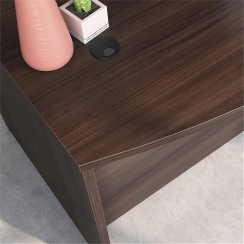 OfficeWorks by Sauder Affirm 60'' Bow Front Desk Shell, L: 34.25'' x W: 59.06'' x H: 29.29'', Noble Elm