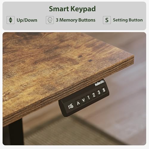 Agilestic L Shaped Standing Desk 63 x 55 inch Adjustable Height, Electric Corner Standing Desk, Sit Stand Computer Table with Splice Board, Rustic Brown