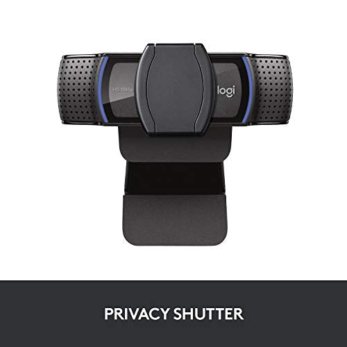 Logitech C920S HD Pro Webcam, Full HD 1080p/30fps Video Calling, Clear Stereo Audio, Light Correction, Privacy Shutter, Works with Skype, Zoom, FaceTime, Hangouts, PC/Mac/Laptop/Tablet/Xbox