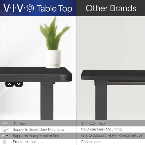 VIVO Electric 60 x 24 inch Stand Up Desk, Height Adjustable, Light Wood Top Black Frame, Home and Office Furniture Sets, DESK-KIT-B06C