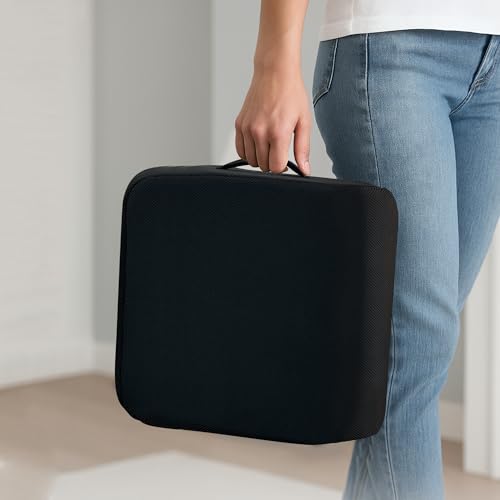 Acxseo 6" Extra Thick Memory Foam Office Chair Cushion – 2-Layer Booster Seat for Back & Tailbone Pain Relief, 18 x 16 x 6in Non-Slip Cushion with Carry Handle for Wheelchair, Car, and Airplane