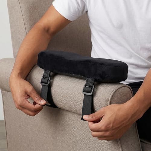 Lxdzsm Memory Foam Office Chair Armrest Covers, 2 Pack Arm Pads with Pressure Relief Elbow Pillow, Universal Fit Arm Rest Cushion for Desk Chair, Gaming Chair