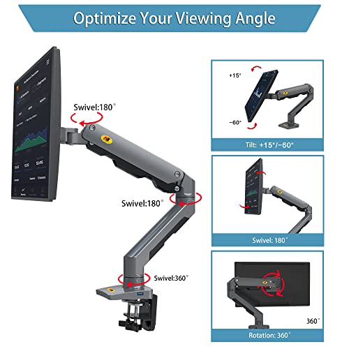 NB North Bayou Heavy Duty Monitor Arm Desk Mount, Full Motion Stand for 27"-45" Big Screens, 11lbs-33lbs Weight Capacity, Gaming Monitor Stand G60