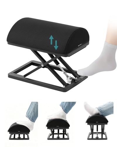 Wikabex Truly Infinite Height Adjustable Footrest｜No Bending Needed—Foot Step-to-Adjust｜2.7"-13.1" Height｜Washable｜Foot Rest Stool for Under Desk at Work, Office/Home/Gaming/Study Desk Essentials