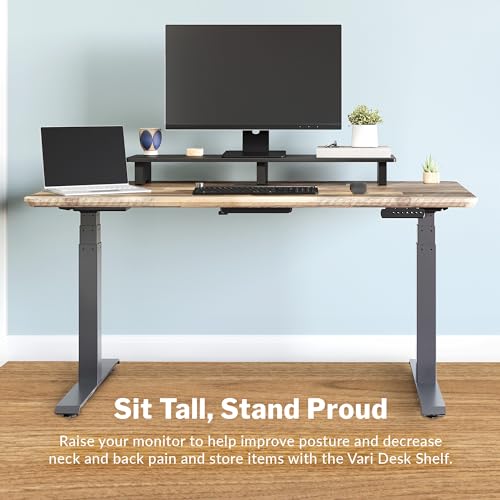 Vari Modern Monitor Riser - Large Dual Monitor Stand - Elevated Desk Shelf for Home Office Organization - Durable and Lightweight - Ideal for Computer and Gaming Setup - Black, 40”x10”x4”