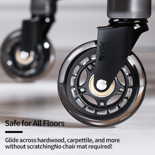 XINPENGKE Office ChairWheels - Replace Smooth and Durable Rubber Universal Wheels Heavy Duty Wheels - Suitable for Hardwood Flooring and Carpet -5-Piece Set