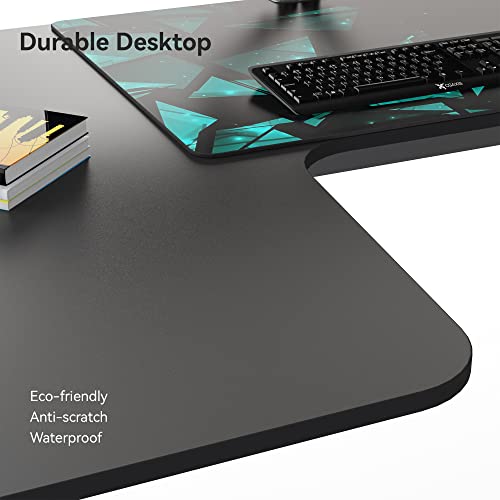 EUREKA ERGONOMIC L Shaped Gaming Desk, 61 Inch Corner Computer Desk, Modern Office Study Writing Desk, Home Gaming Table with Mouse Pad & Cable Management, Sturdy Metal Frame, Easy to Assembly, Left