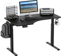 SHW 55-Inch L-Shaped Electric Height Adjustable Standing Desk with Left Facing Corner, Black