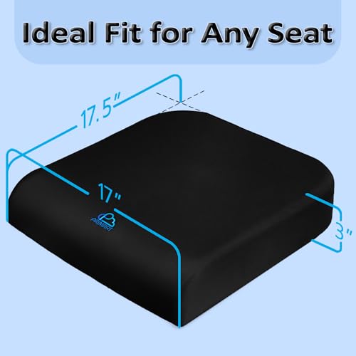 Memory Foam Seat Cushion, Ergonomic Office Chair Cushion for Back, Coccyx, Sciatica & Tailbone Pain Relief and Pressure Relief – Ideal for Car Seat, Wheelchair, Stadium & Recliner, Extra Cover (Gray)