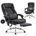 500LBS Massage Office Chair with Foot Rest, 3D Kneading Massage Home Office Desk Chairs, 22.83” Wide Big and Tall Office Chair for Heavy People, Ergonomic Reclining Gaming Chairs, Black