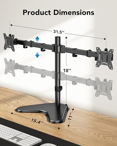 HUANUO Dual Monitor Stand for 13 to 35 inch & 13-32 inch Dual Monitor Stand for Desk