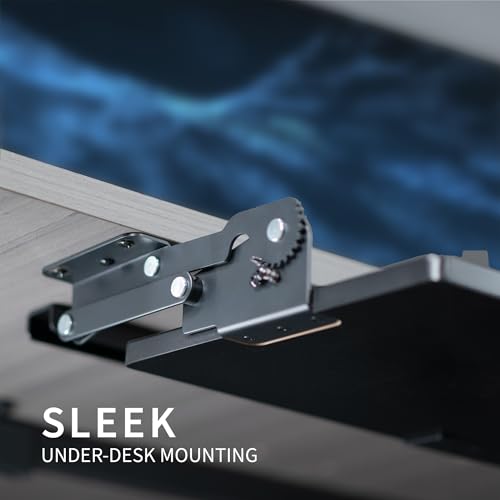 VIVO Large Under Desk 34 x 11 inch Computer Keyboard and Mouse Tray with Swinging Height Adjustment, 12 Settings, Platform Drawer for Typing, Black, MOUNT-KB34S