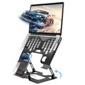 OOYCYOO Alloy Steel Laptop Stand, Ergonomic Computer Stand, Desktop Laptop Riser, Compatible with MacBook Air/Pro, Dell, HP, Lenovo and Other 10-18 Inches Laptops, Black