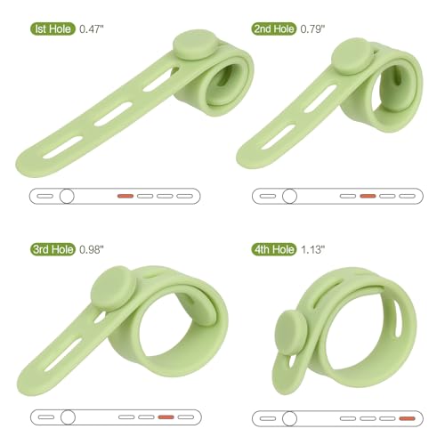 Donruby 24Pcs Silicone Cable Ties - Reusable & Washable with Locking Buckles, Adjustable Fastening Cable Management Straps, Multi-Purpose High Elasticity Cord Organizer (4 Colors)