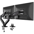 Mount-It! Dual Monitor Desk Mount, Two Independent Gas Spring Arms, Fits 13-32" Screens up to 17.6 lbs Each, VESA 75x75 & 100x100, Full Motion Tilt Swivel Rotate, C-Clamp & Grommet Base