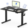 FLEXISPOT Electric Standing Desk, 40" x 24" One-Piece Desktop, Height Adjustable Computer Desk for Home Office, Black Frame & Black Top (One Package)