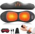 Upgraded Cordless Lumbar Support Pillow for Pain Relief Deep Tissue, 3-in-1 Heated Lower Back Massager Pillow with 3000mAh Battery, Heat, Massage, Electric Stretch, Back Support Pillow for Chair Car